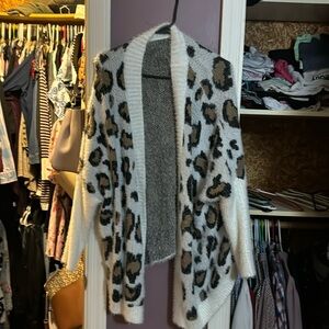 XL cardigan cheetah print